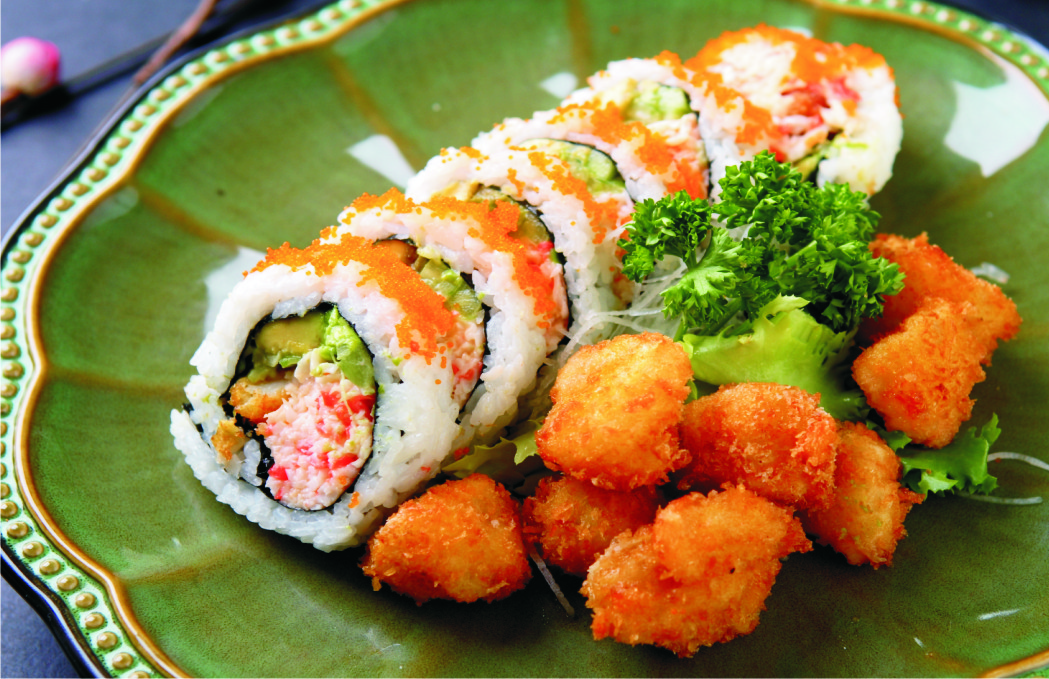 Order 3. Crunch Scallop Roll food online from I Love Sushi store, Santa Clarita on bringmethat.com
