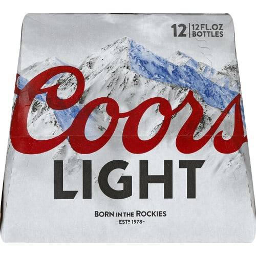 Order Coors Light · Domestic Lager Beer (12 x 12 fl oz) bottles  food online from D & B Liquor store, Olmos Park on bringmethat.com