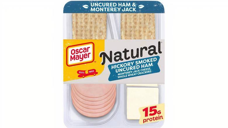 Order Oscar Mayer Natural Plate with Ham, Monterey Jack Cheese and Crackers - 3.3oz food online from Mac On 4th store, Alton on bringmethat.com