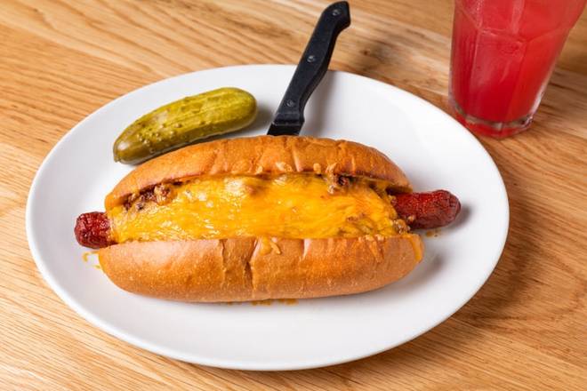 Order Chili Cheese Dog food online from Katz's Deli and Bar store, Houston on bringmethat.com