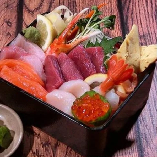 Order Deluxe Sashimi Bowl food online from Izakaya Takasei store, Fullerton on bringmethat.com