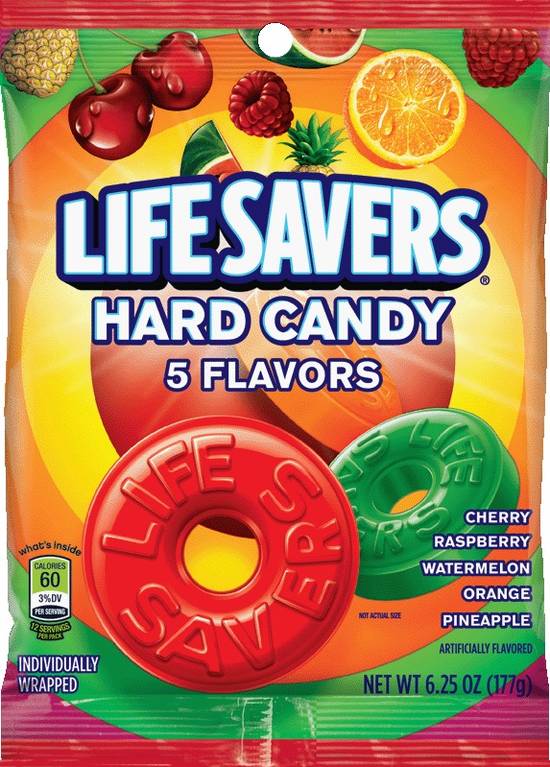 Order Life Savers 5 Flavors Hard Candy Bag (6.25 oz) food online from Rite Aid store, Yamhill County on bringmethat.com