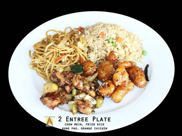 Order 2 Entree Plate food online from Sunny Express Gourmet Fast Food store, Compton on bringmethat.com