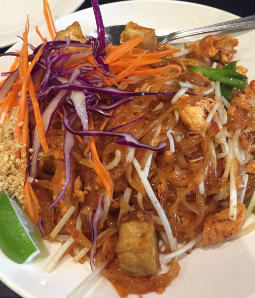 Order 44. Pad Thai Noodle food online from Am Thai Fusion Cuisine store, Anaheim on bringmethat.com