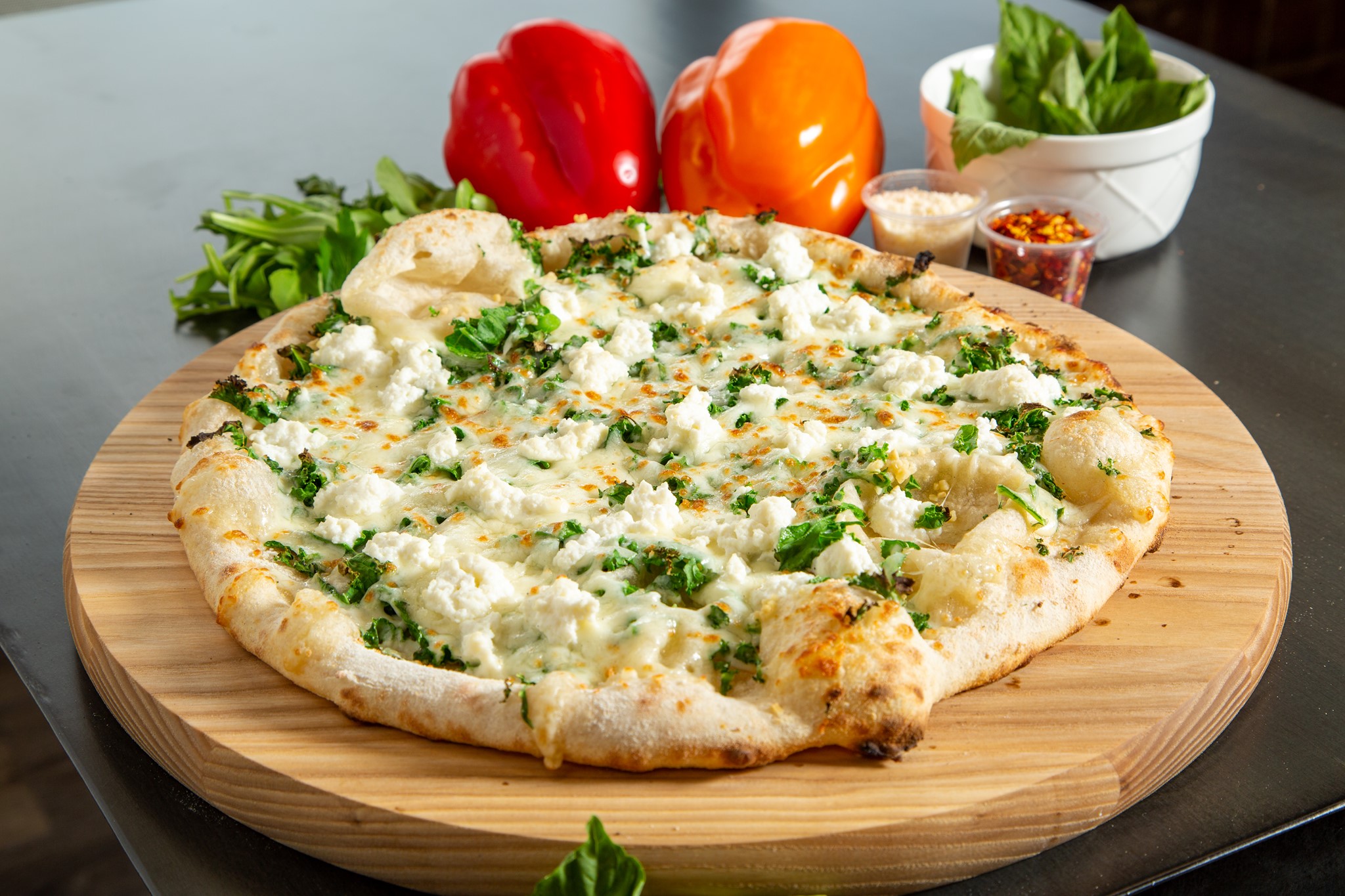 Order Kale and Ricotta Pizza food online from Pizza Exclusive store, Naperville on bringmethat.com