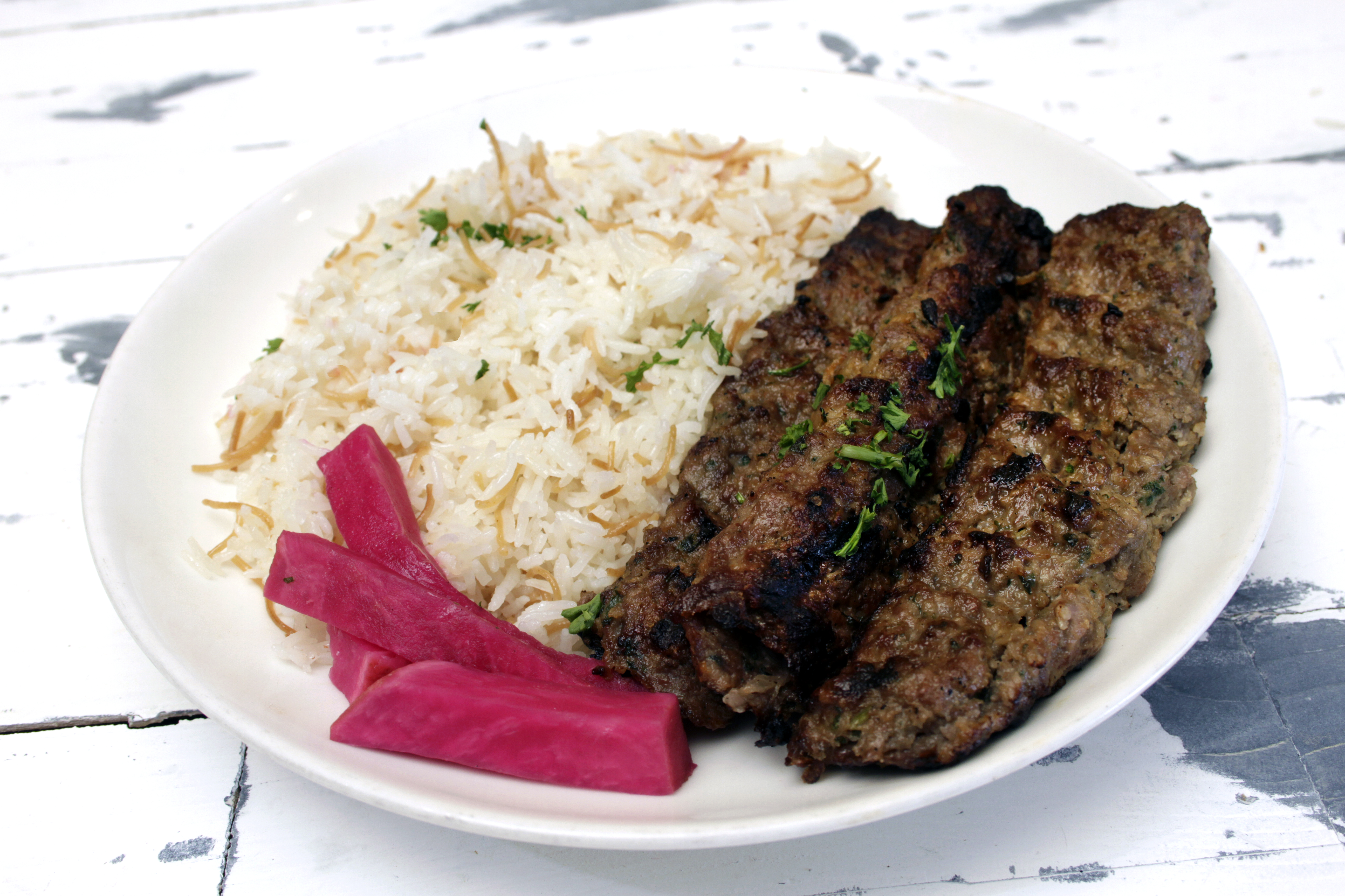 Order Beef Shish Kafta food online from Sahara Mediterranean Grill store, Shelby Township on bringmethat.com