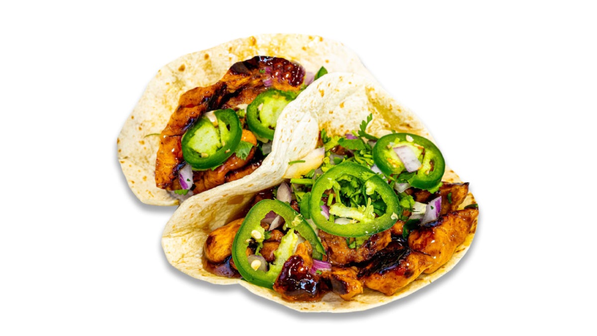Order GENERAL TSO'S CRISPY CHICKEN TACOS (3) food online from Bubbakoo's Burritos - Bayville store, Bayville on bringmethat.com