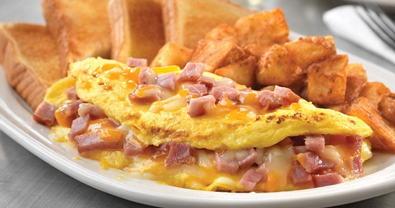 Order Ham and Cheese Omelette food online from Six Corners Café store, North Bergen on bringmethat.com