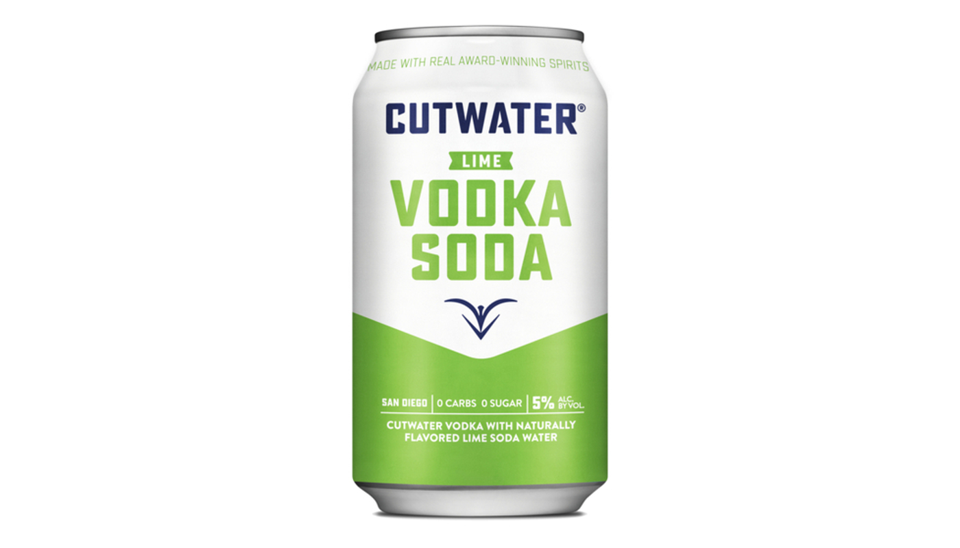 Order Cutwater Spirits Lime Vodka Soda 12oz Can food online from Village Liquor store, Lancaster on bringmethat.com