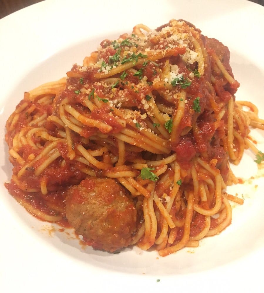 Order Spaghetti with Meatballs Dinner - Pasta food online from Lover's Pizza & Pasta store, Dallas on bringmethat.com