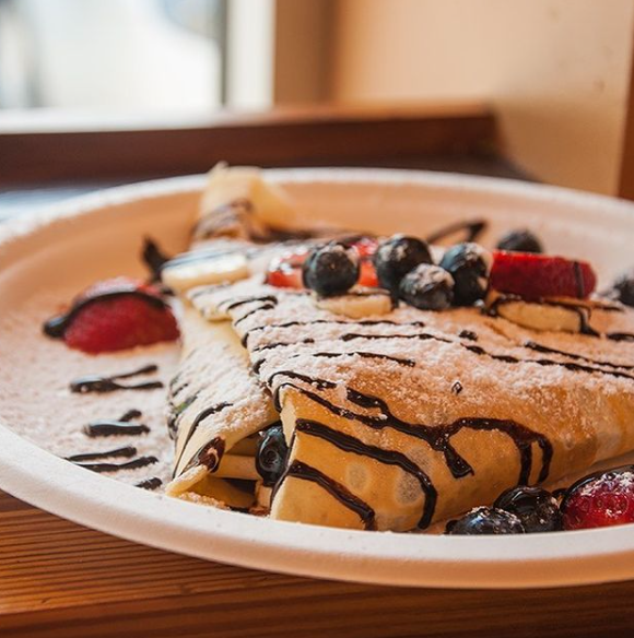 Order Banana, Strawberry and Blueberry Nutella Crepe food online from Sweet Nels store, Wilmington on bringmethat.com