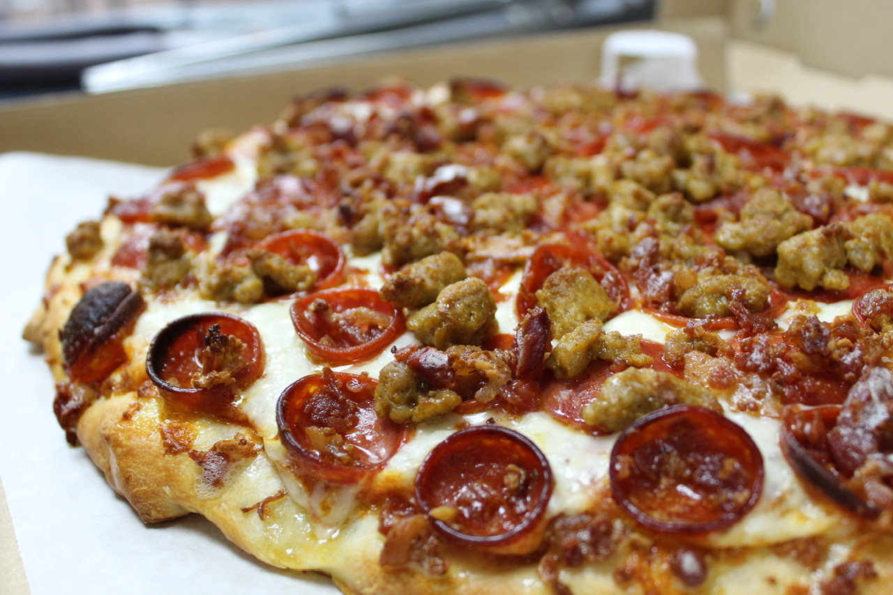 Order Meat Lovers Pizza food online from Buffalo Pizza & Wings store, Macomb on bringmethat.com