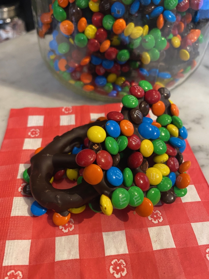 Order DARK Chocolate Covered M&M Pretzel food online from The Sweet Shop Nyc store, New York on bringmethat.com