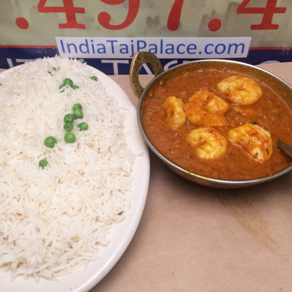 Order H5. Shrimp Curry food online from India Taj Palace store, San Antonio on bringmethat.com