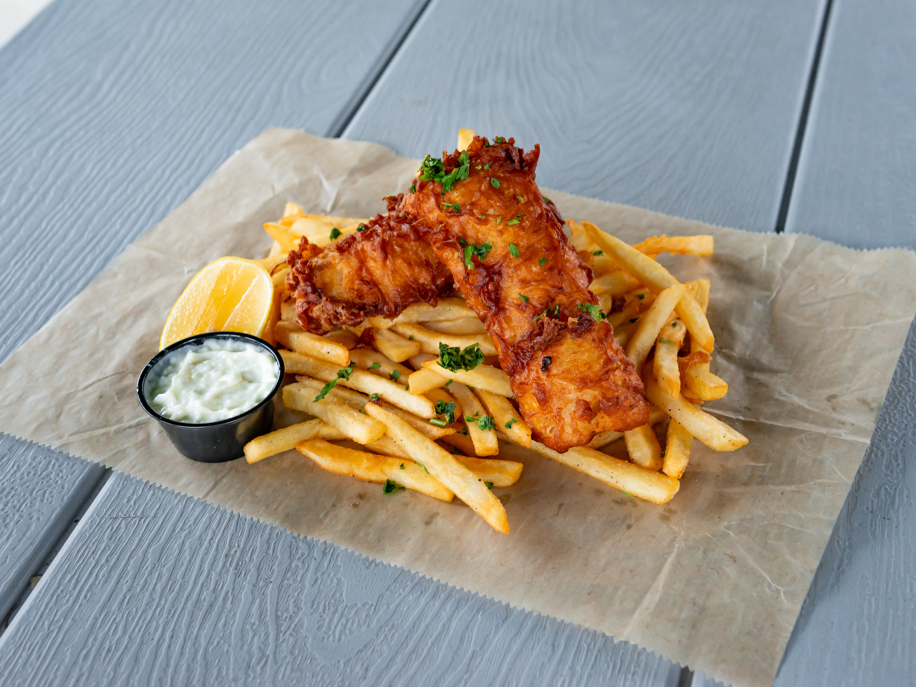 Order Fish and Chips food online from The Shamrock Club Restaurant store, Columbus on bringmethat.com