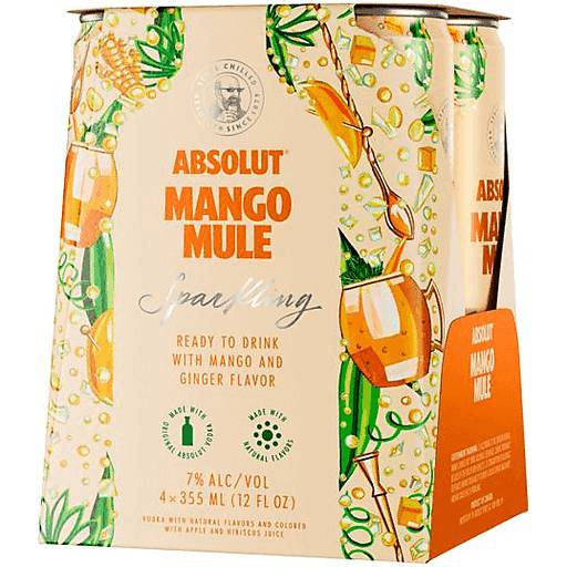 Order Absolut Mango Mule (4PK 355 ML) 132790 food online from Bevmo! store, Ladera Ranch on bringmethat.com