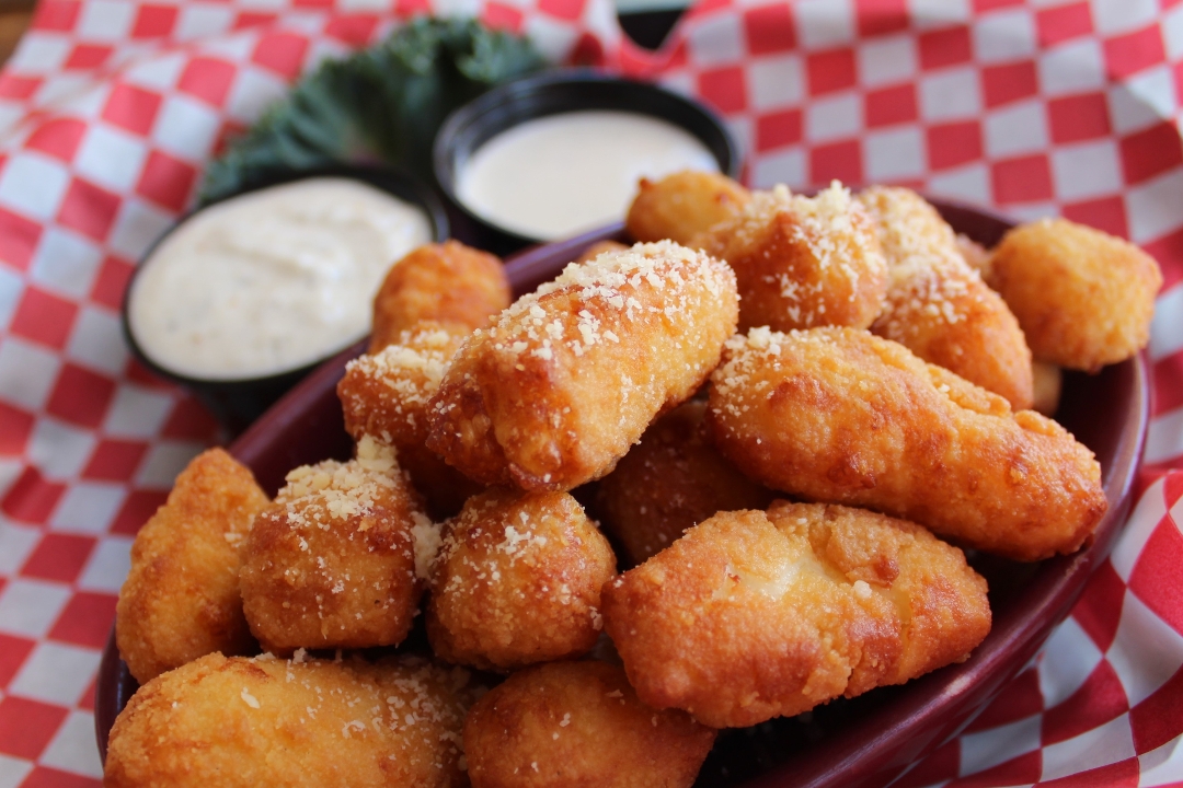 Order Wisconsin Cheese Curds food online from Big Dog's Brewing Company store, Las Vegas on bringmethat.com