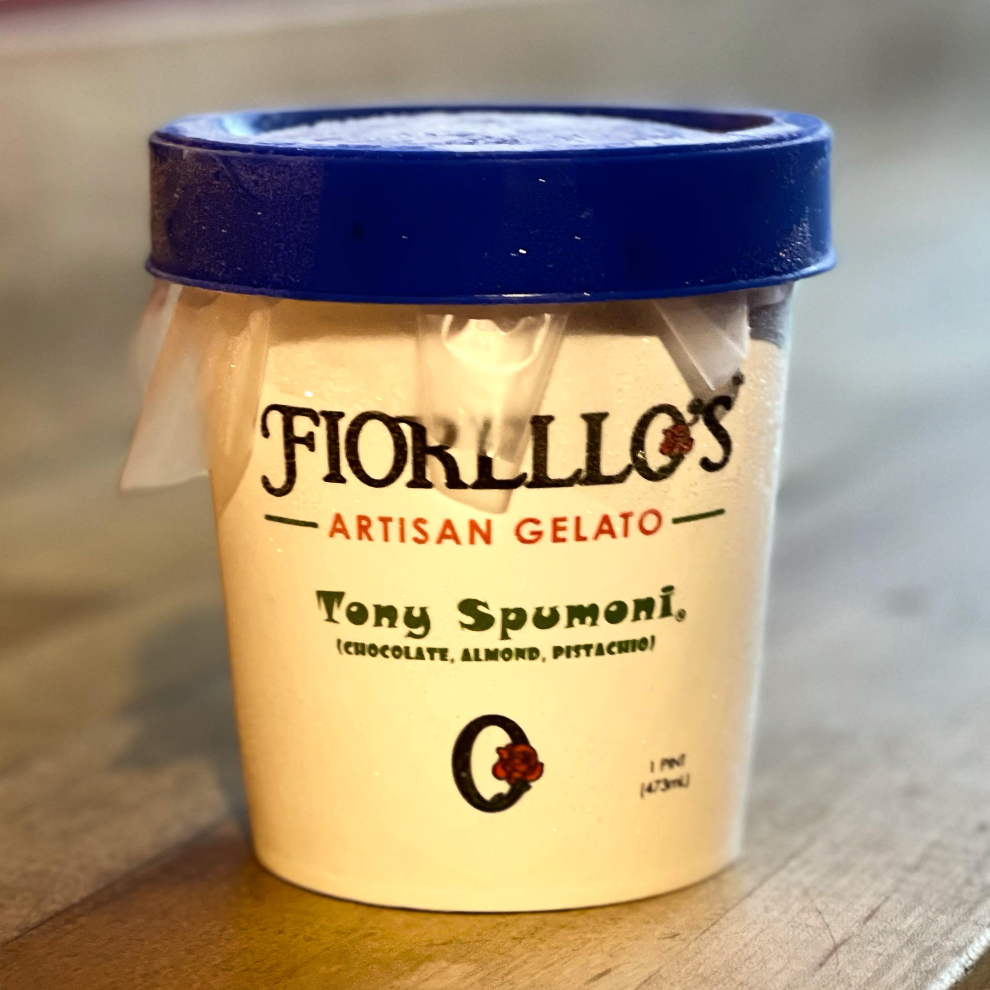 Order Pint of Fiorello's Artisan Gelato - Tony Spumoni  food online from Papalote Mexican Grill store, San Francisco on bringmethat.com
