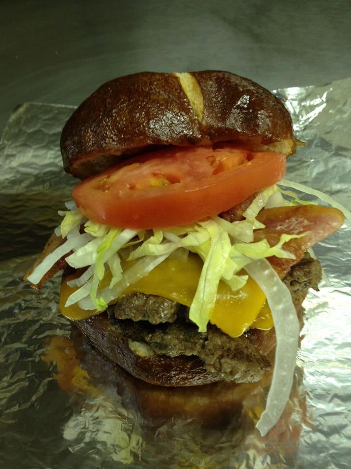 Order Pretzel Burger food online from Rocky's Gyros store, Berkeley on bringmethat.com