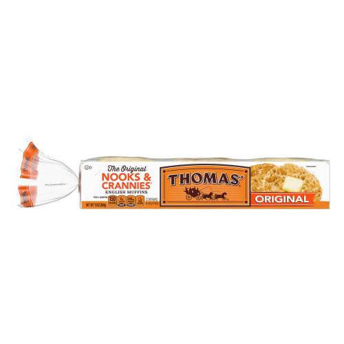 Order Thomas' · Original English Muffins (6 muffins) food online from United Supermarkets store, Plainview on bringmethat.com