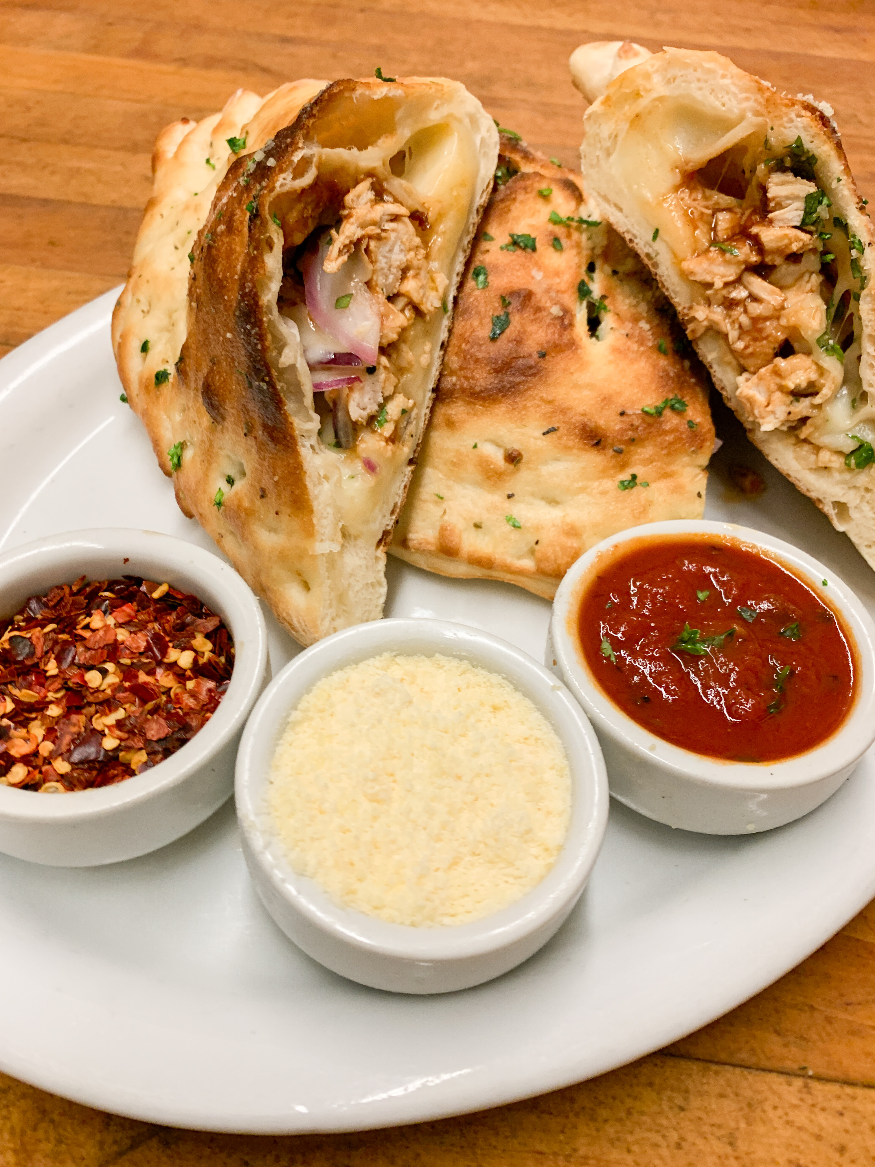 Order BBQ Chicken Calzone food online from Greenwich village pizza store, West Hollywood on bringmethat.com