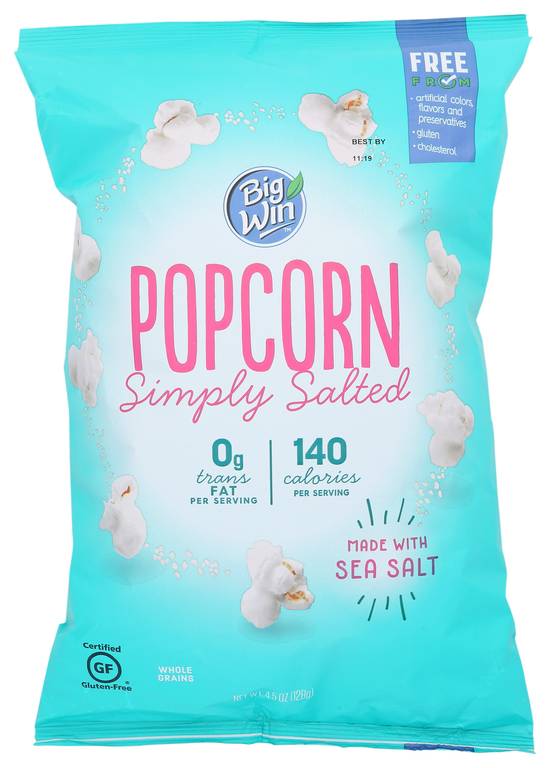 Order Big Win Popcorn Free from Sea Salt (4.5 oz) food online from Rite Aid store, Eugene on bringmethat.com