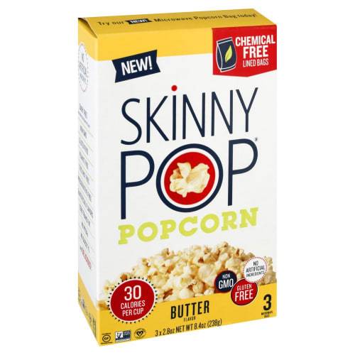 Order Skinny Pop Popcorn Butter (2.8 oz x 3 ct) food online from Rite Aid store, Eugene on bringmethat.com