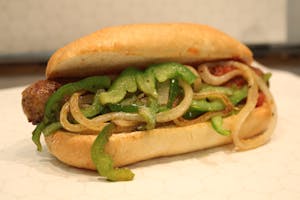 Order SWEET SAUSAGE W/PEPPERS ONIONS AND SAUCE food online from Millers Country Kitchen store, Middletown on bringmethat.com