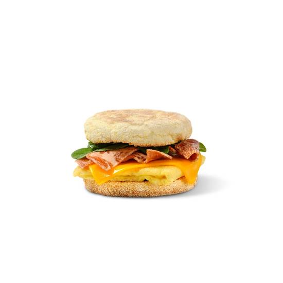 Order 'Bacon Egg & Cheese' Muffin food online from Plant Power Fast Food store, San Diego on bringmethat.com