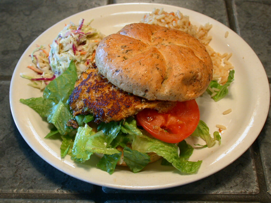 Order Crab Cake Sandwich food online from Fishermans Market & Grill store, La Quinta on bringmethat.com