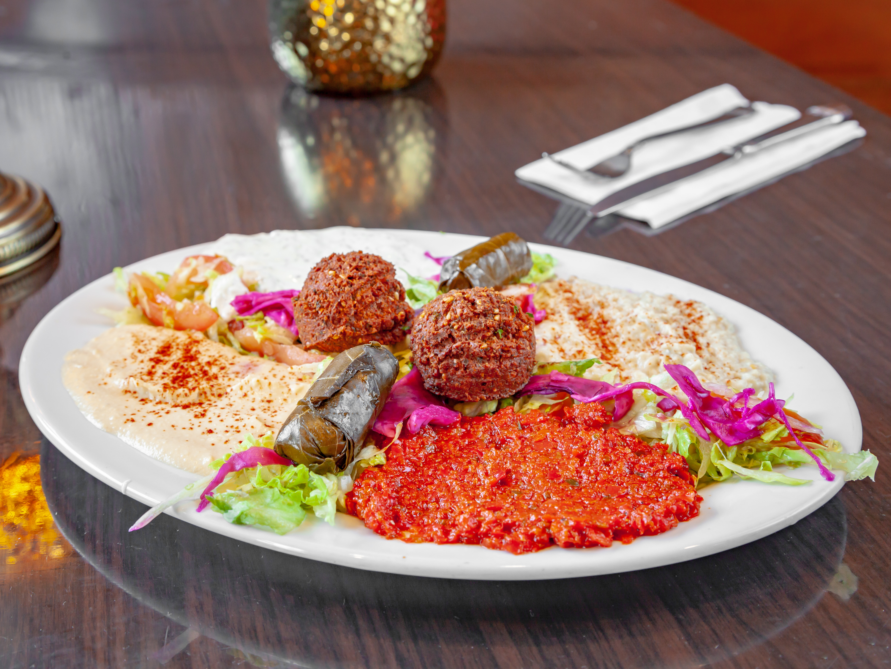 Order Veggie Combo Plate food online from Geary Kebab House store, San Francisco on bringmethat.com