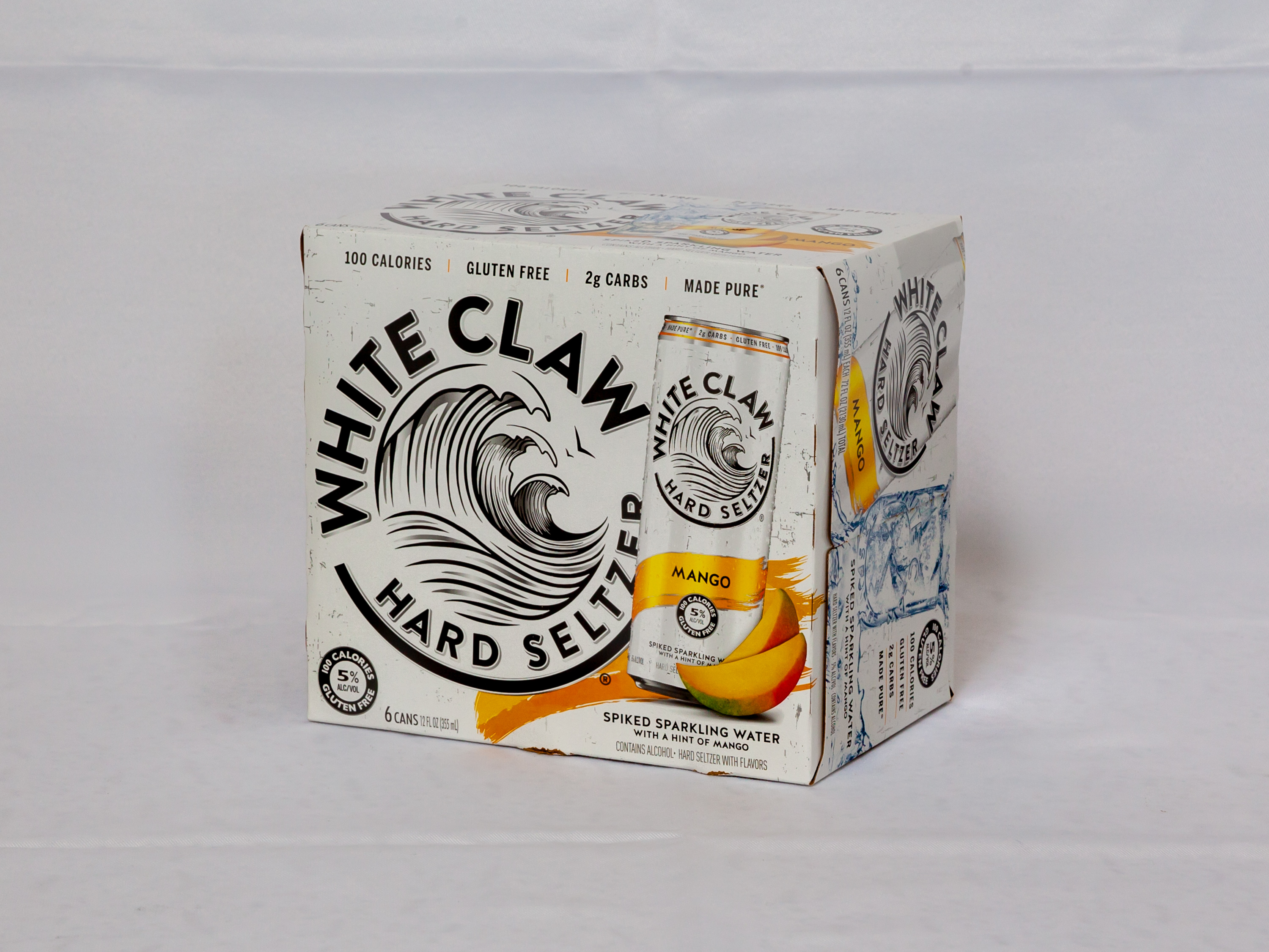 Order White Claw Mango Hard Seltzer 6 Pack Cans Beer food online from Country Club Hills Food And Liquor store, Country Club Hills on bringmethat.com