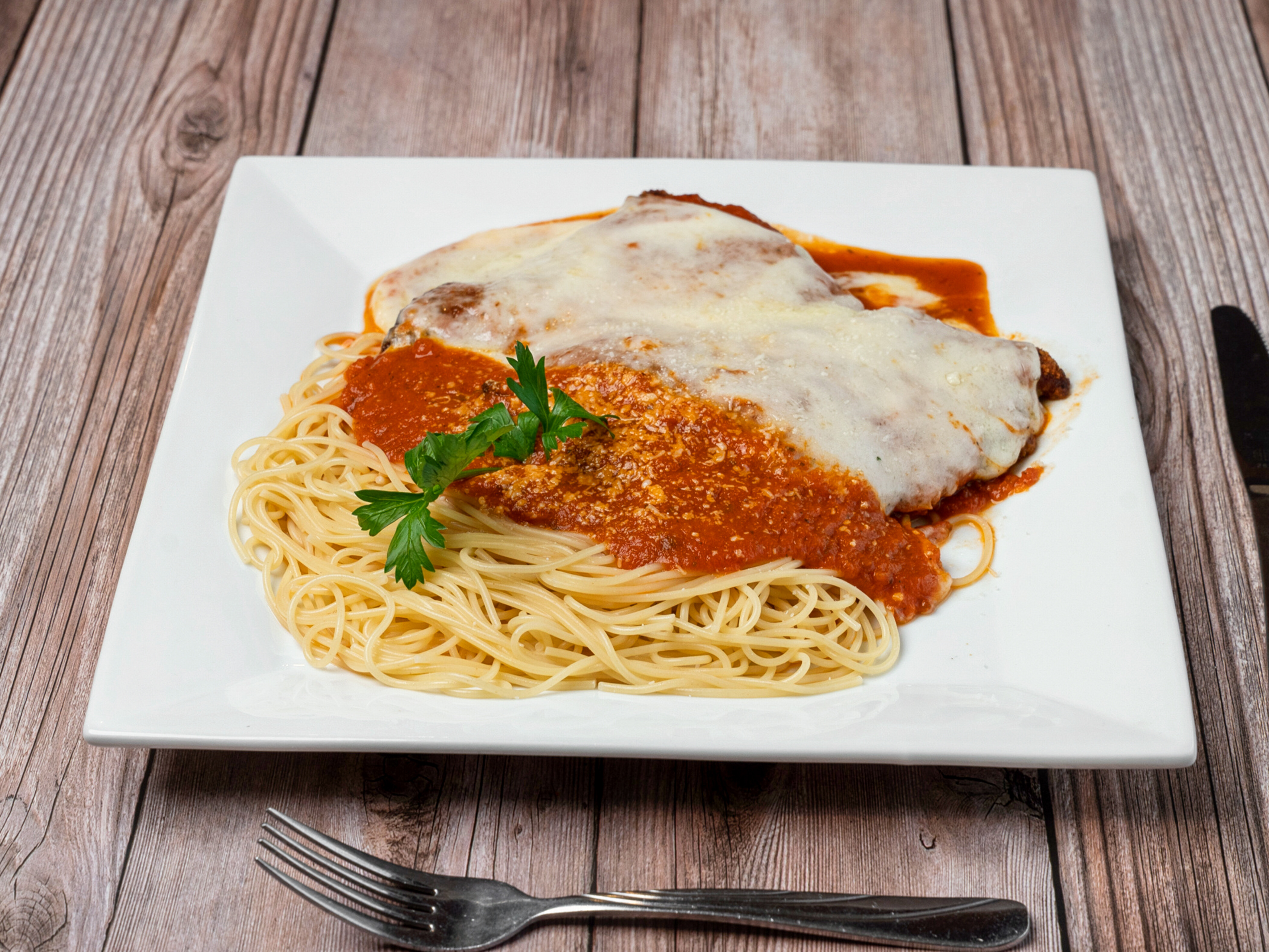 Order Chicken Parmigiana food online from Rudy Bar And Grill store, Bethlehem on bringmethat.com