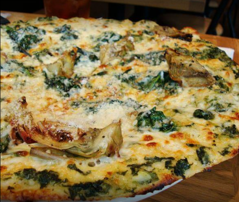 Order Spinach and Artichoke Pizza food online from Pizzoli's pizza store, Washington on bringmethat.com