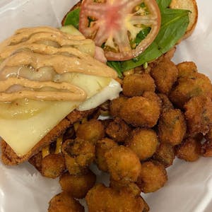Order Grilled/Deep Fried Salmon Sandwich food online from Trap Fusion store, Cordova on bringmethat.com