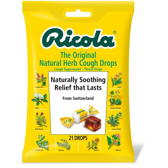 Order RICOLA Original Natural Herb Cough Drops (21 ct) food online from Rite Aid store, Cortland on bringmethat.com