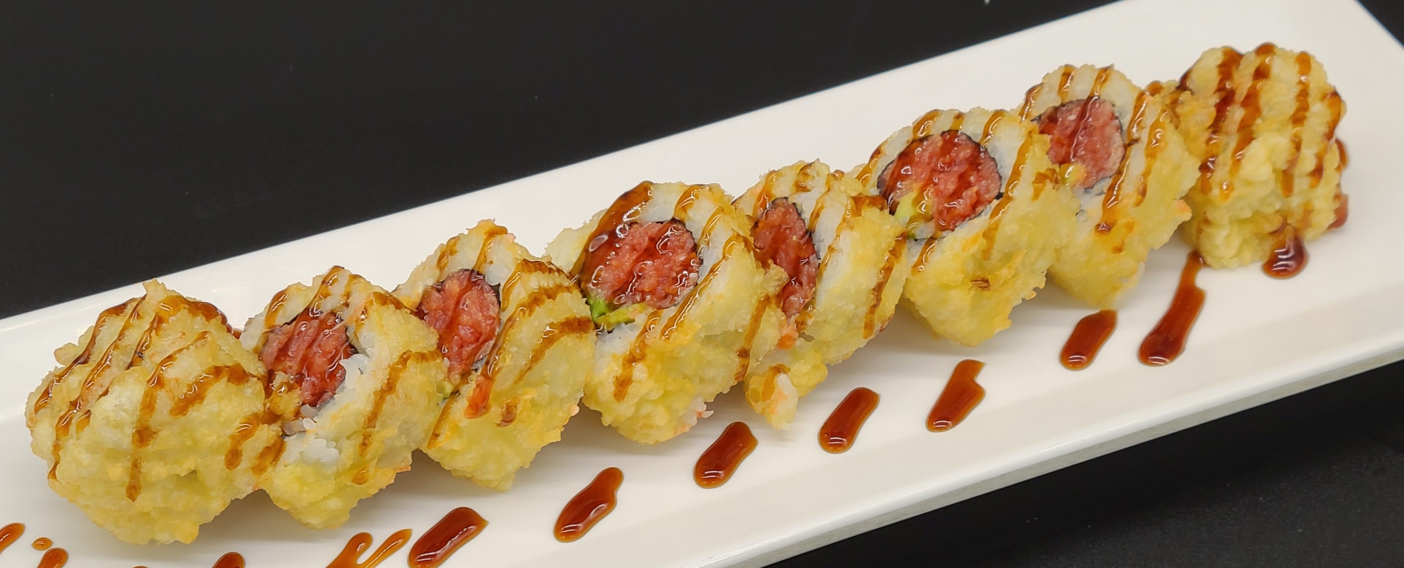 Order D8. Spicy Tuna Crunch Roll(8pcs) food online from Hello Sushi store, Fullerton on bringmethat.com