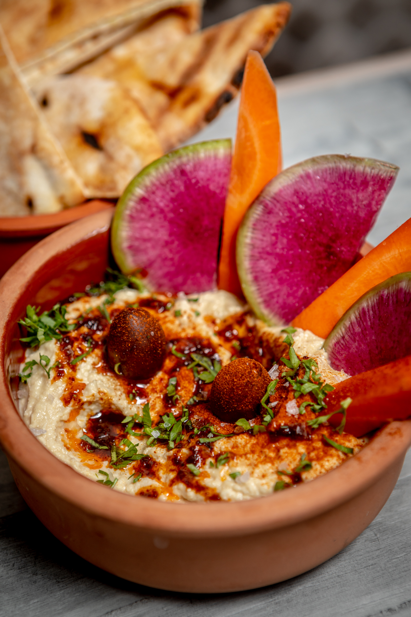 Order Hummus food online from Laila Mediterranean Cafe & Grill store, West New York on bringmethat.com
