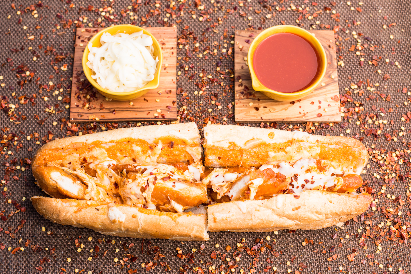 Order Hot Buffalo Chicken Sub food online from Golden Desserts store, Albany on bringmethat.com