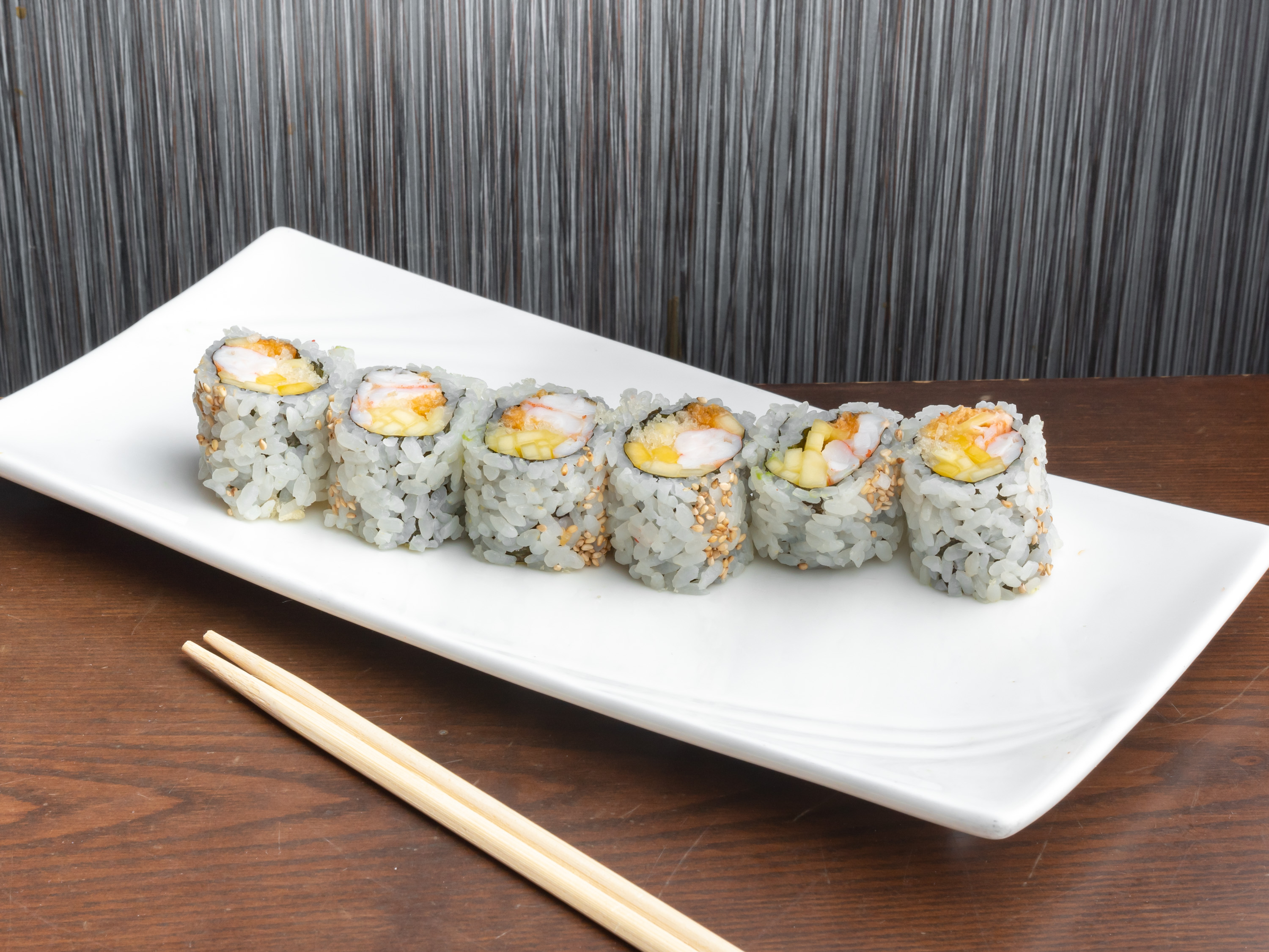 Order Mango Shrimp Roll food online from Sushi Oya store, New York on bringmethat.com