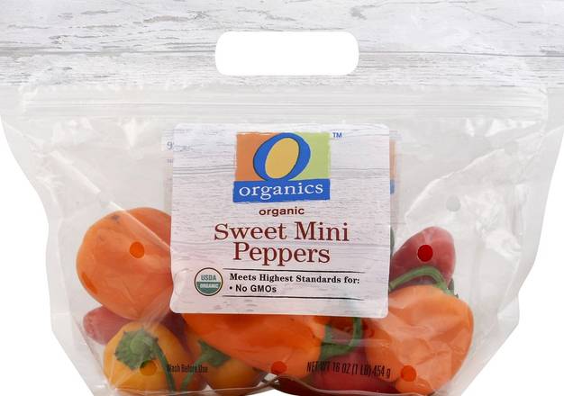 Order O Organics · Organic Peppers Bell Peppers Sweet Mini (16 oz) food online from Safeway store, Corte Madera on bringmethat.com