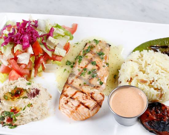 Order Salmon Plate food online from Van Ness Cafe & Gyros store, San Francisco on bringmethat.com