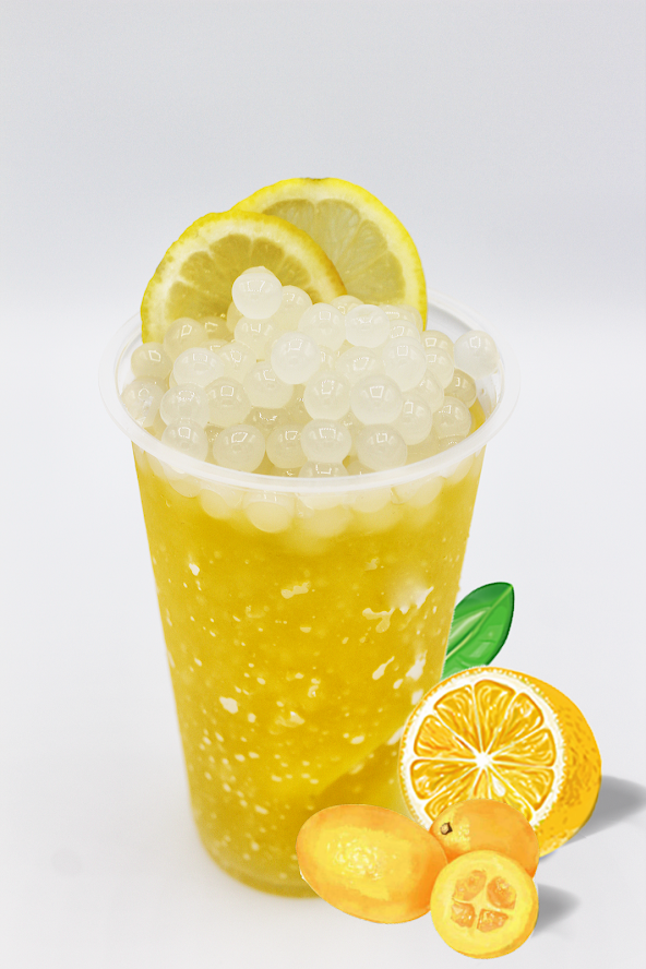 Order Kumquat & Lemon Green Tea food online from Tapioca Go store, Chesapeake on bringmethat.com