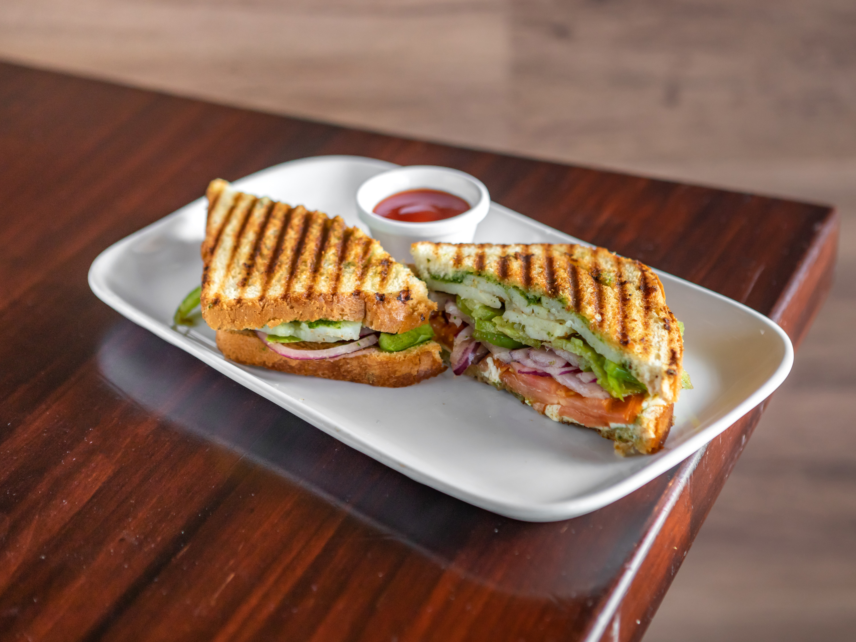 Order Vegetable Grilled Sandwich food online from Annapoorna Restaurant store, Milpitas on bringmethat.com