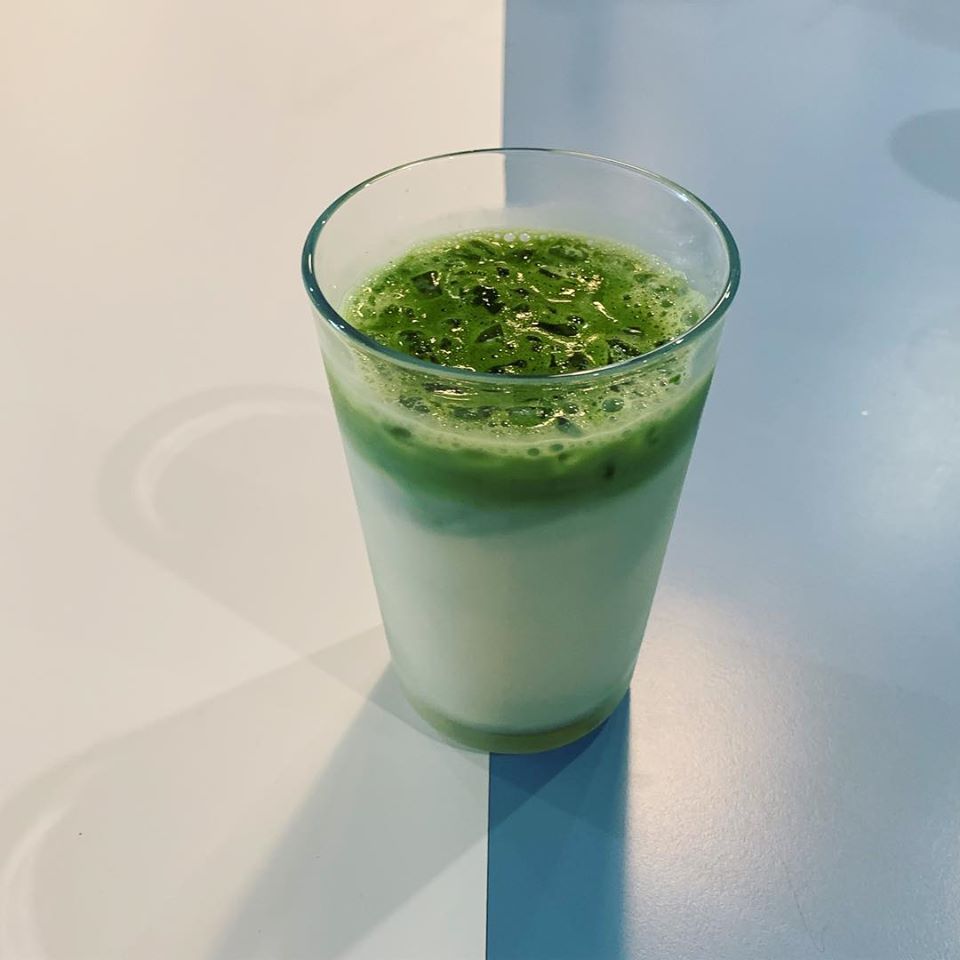 Order Oat Milk Matcha Cold Brew food online from Woodshed Coffee & Tea store, Oklahoma City on bringmethat.com