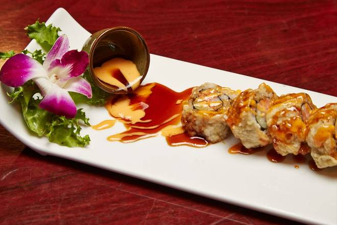 Order Funky Tuna Roll (Deep Fried) food online from Kyoto Japanese Steakhouse store, Royal Oak on bringmethat.com