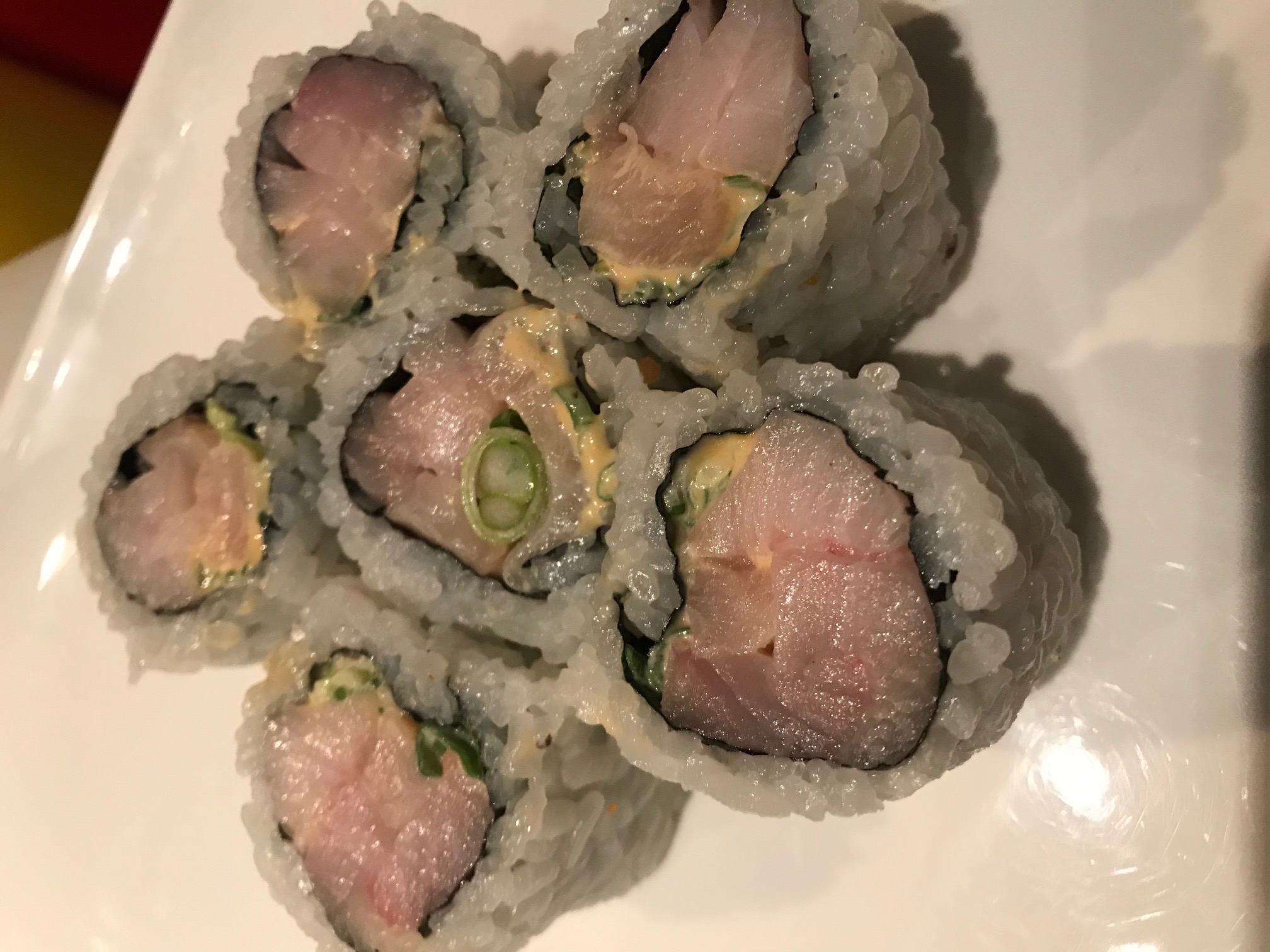 Order Spicy Hamachi Roll food online from Big Bite Sushi store, Chicago on bringmethat.com
