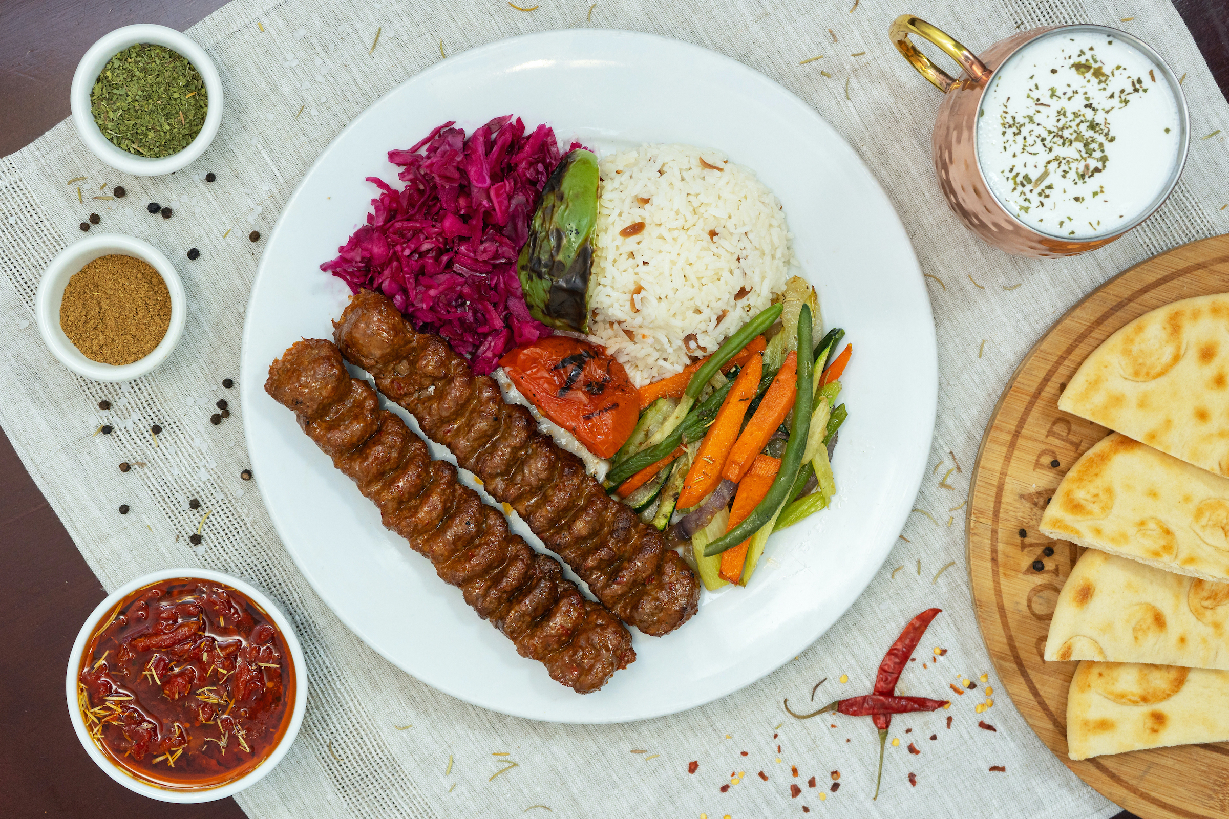 Order Lamb Adana Kebab (Ground) food online from Istanbul Grill California store, Fountain Valley on bringmethat.com