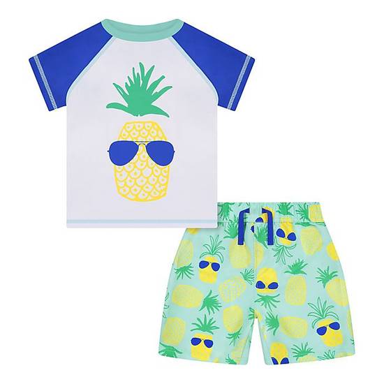 Order Beetle & Thread® Size 4T 2-Piece Pineapple Rashguard Top and Swim Trunk Set food online from Bed Bath &Amp; Beyond store, Traverse City on bringmethat.com