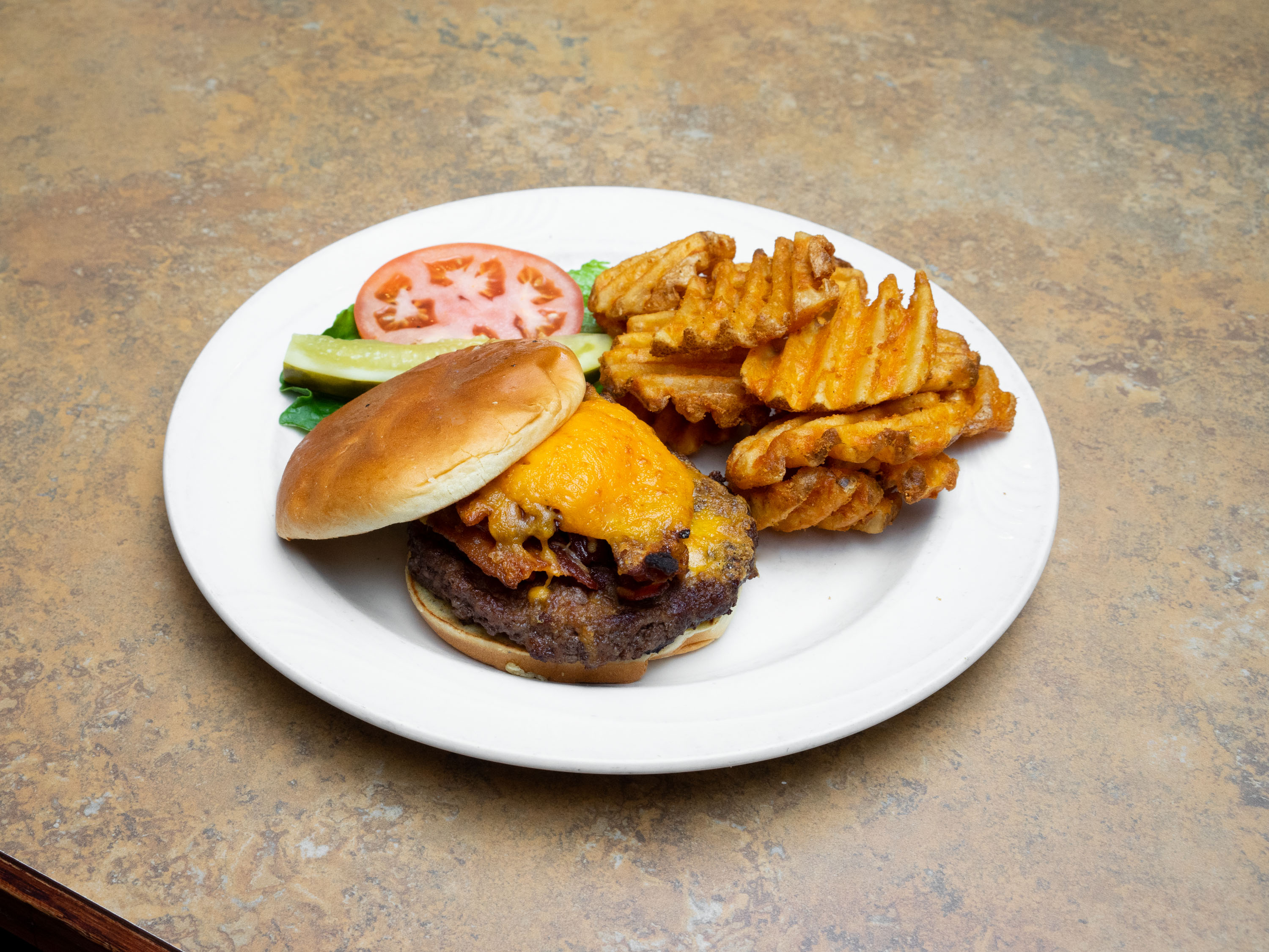 Order Ultimate Cheeseburger food online from Les Cafe Pancake House store, Highland on bringmethat.com
